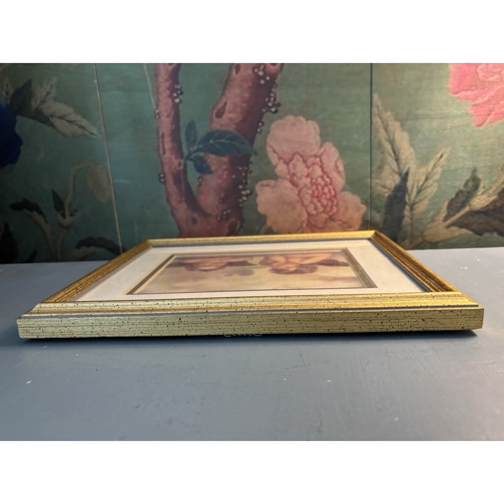 Vintage Celestial Cherub Angels Framed Print Gold Frame Romantic Baroque 9x11 - Picture 6 of 8